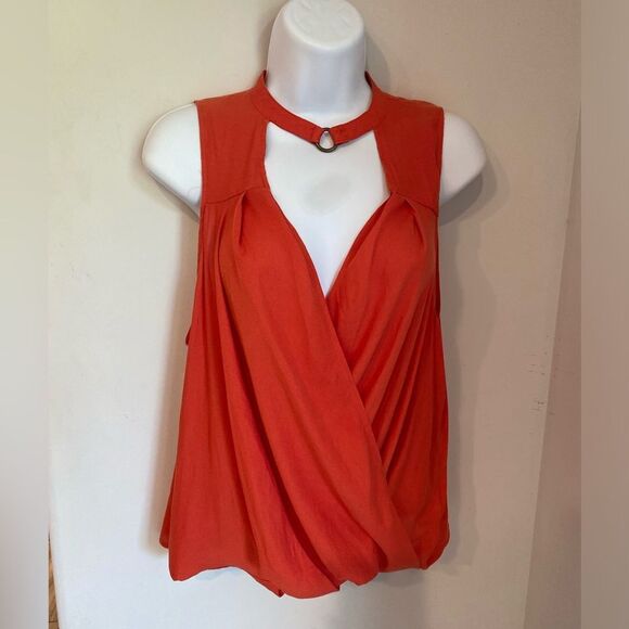 Free People Elegant Orange/red  Women's Blouse Size Small - Picture 1 of 13
